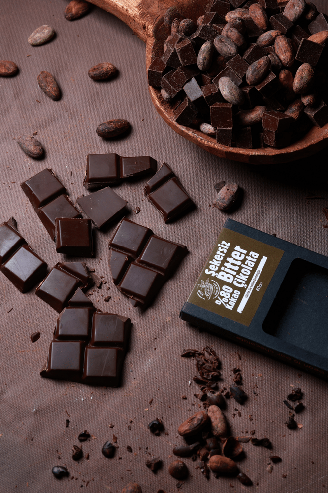 Sugar-Free, Gluten-Free Vegan Stevia 80% Dark Chocolate (Ketogenic and Diabetic Chocolate) | Aroha