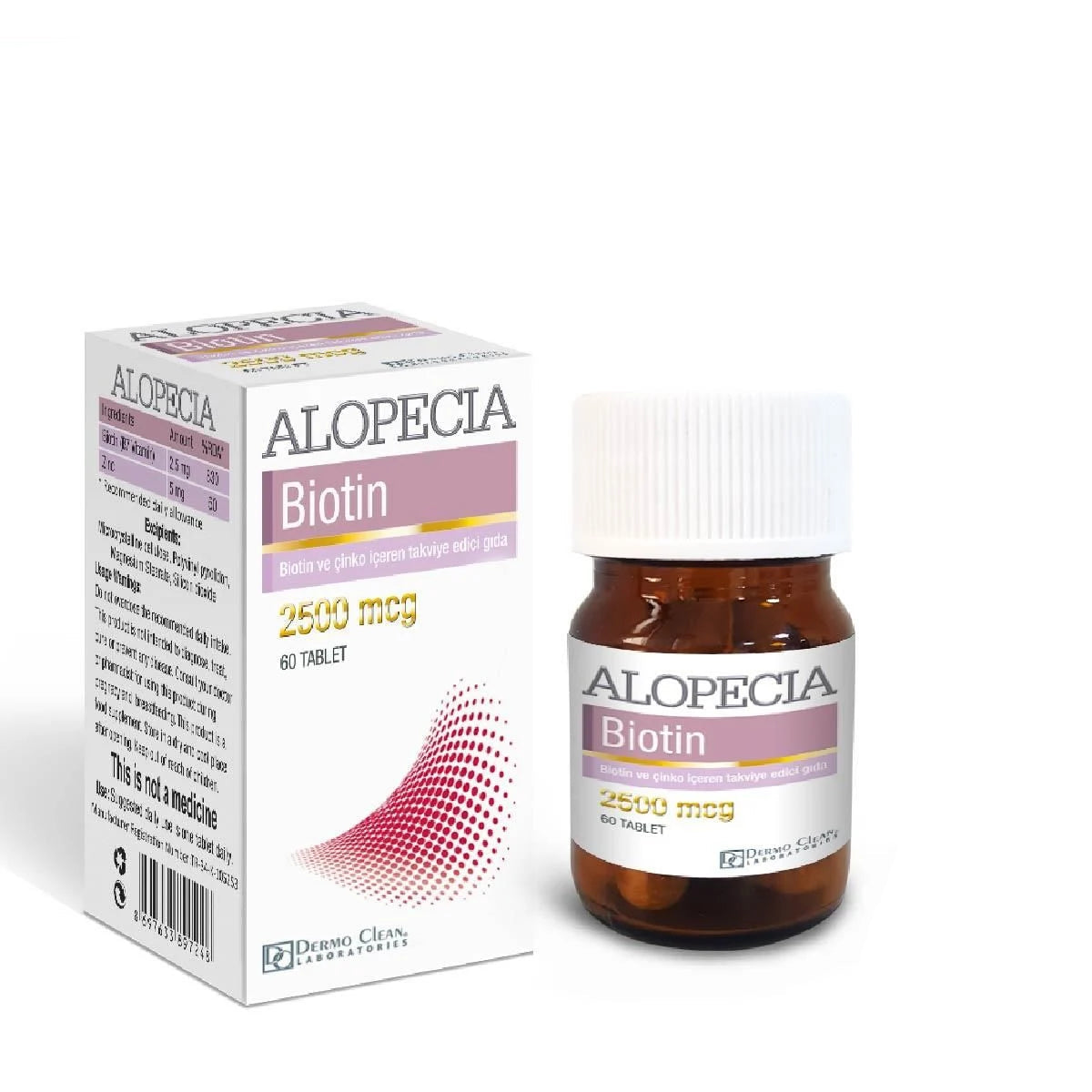 ALOPECİA BİOTİN 2500 MCG 60 TABLET | Dermo Clean Laboratories