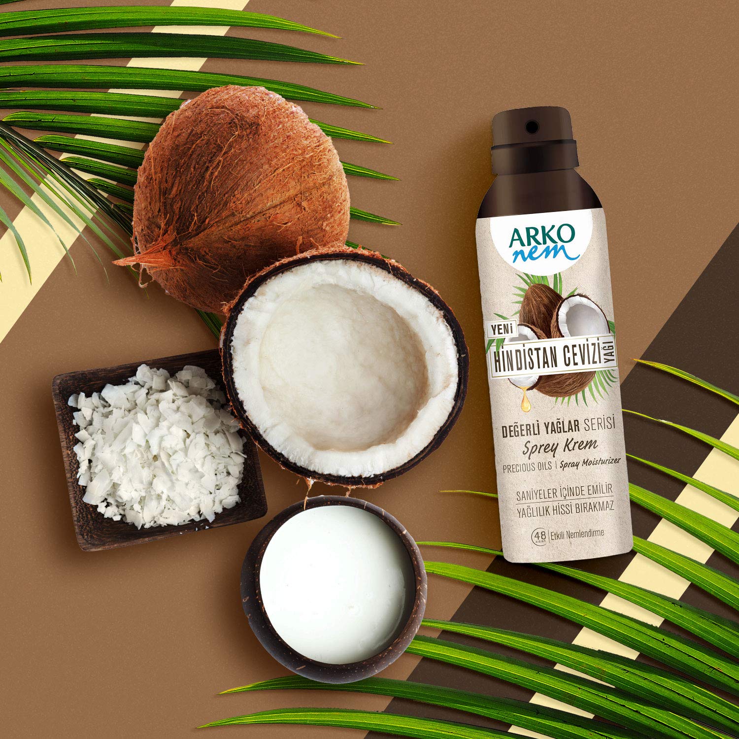 Arko Nem Coconut Spray Cream 150 ml X3