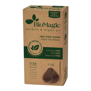 Bio Magic Organic Herbal Hair Dye – Ammonia Free - 7.72 Ashy Auburn - Lujain Beauty
