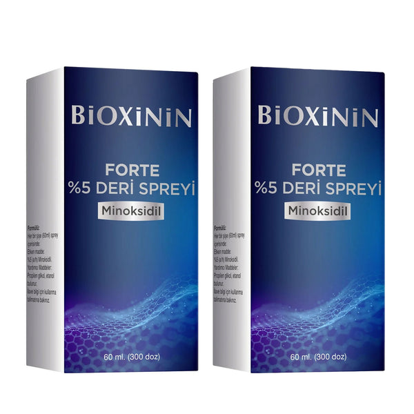 Bioxinin Forte 5% Minoxidil Hair Spray For Men Only 60 ml X2