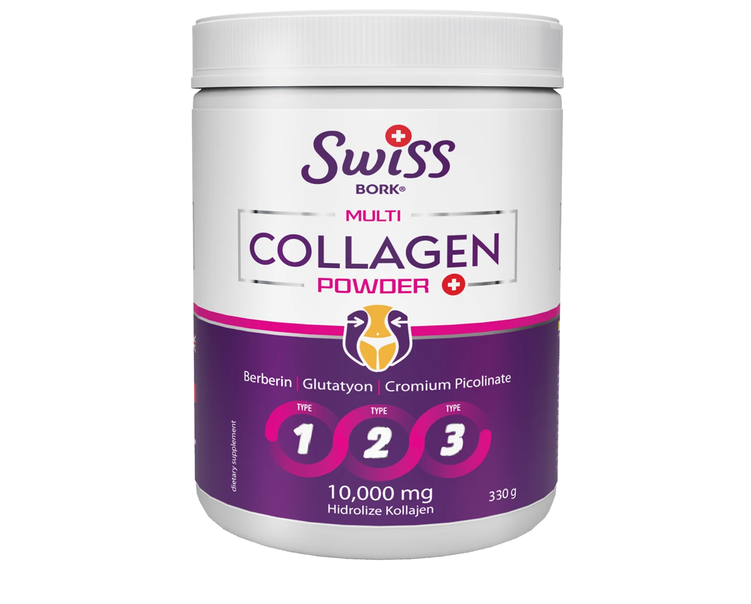Swiss Bork Natural Bork Multi Collagen Powder 330 gr Multivitamin Rich Food Supplement Type 1-2-3