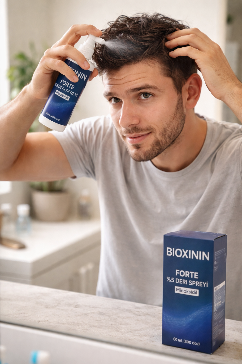 Bioxinin Forte 5% Minoxidil Hair Spray For Men Only 60 ml X2