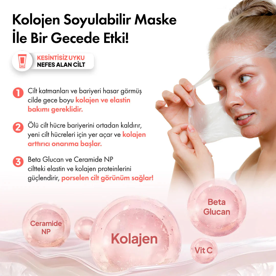 Collagen Night™ Peelable Collagen Mask Night Renewing Care • 50 g X2 Pieces Formula No:75/4