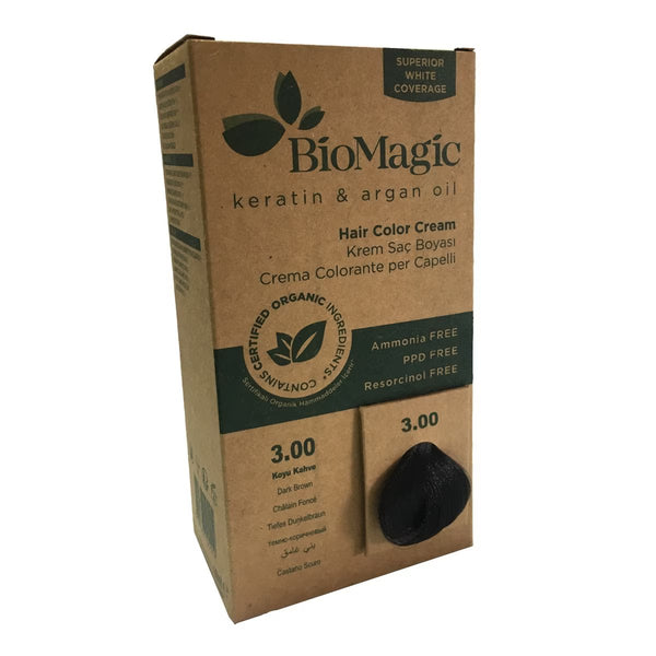Dark Brown 3.00 - Bio Magic Organic Herbal Hair Dye Color Cream Ammonia Frees