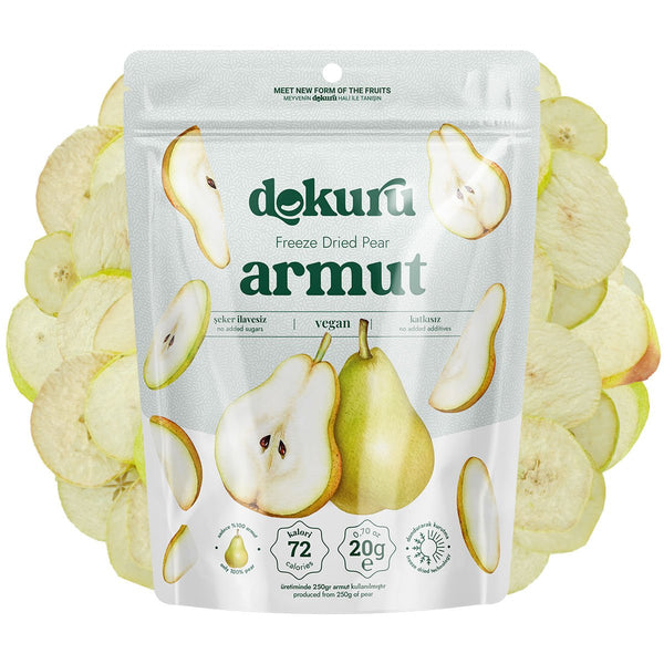 Freeze Dried Pear Dried Fruit Chips - 20gr | Dokuru