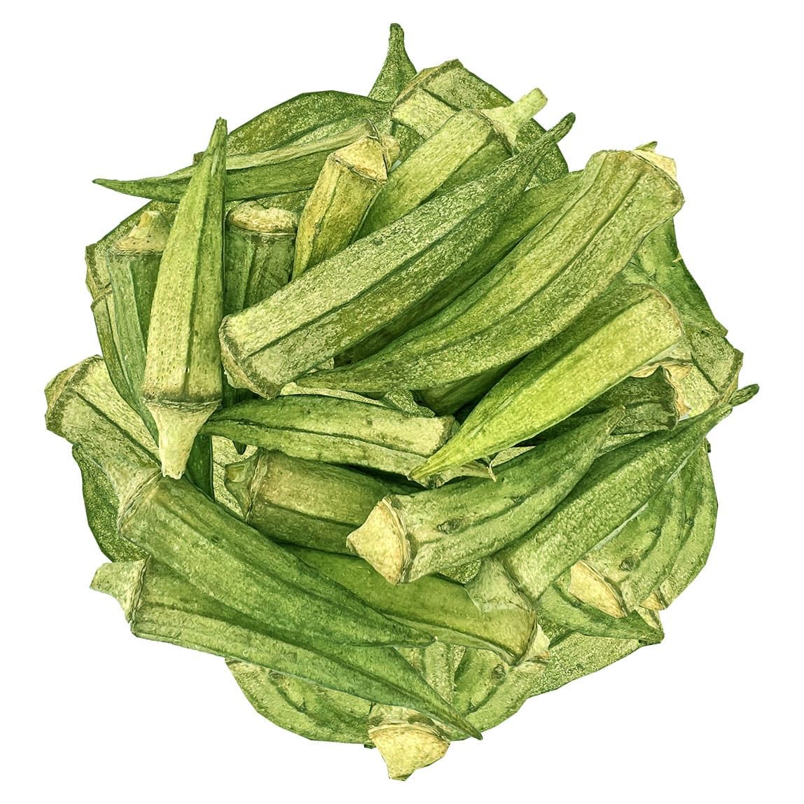 Freeze Dried Okra 100% Natural Crispy Vegetable Chips - 14gr | Dokuru