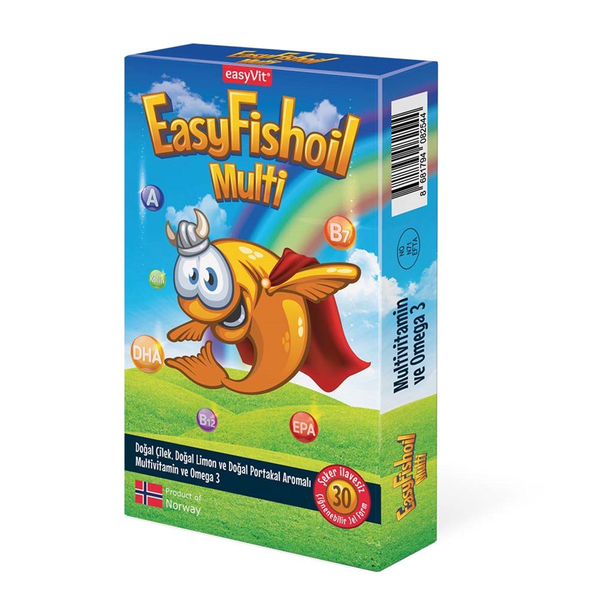 Easy Fish Oil Omega3 + Multivitamin Chewable Gel 30 Tablets Easyvit