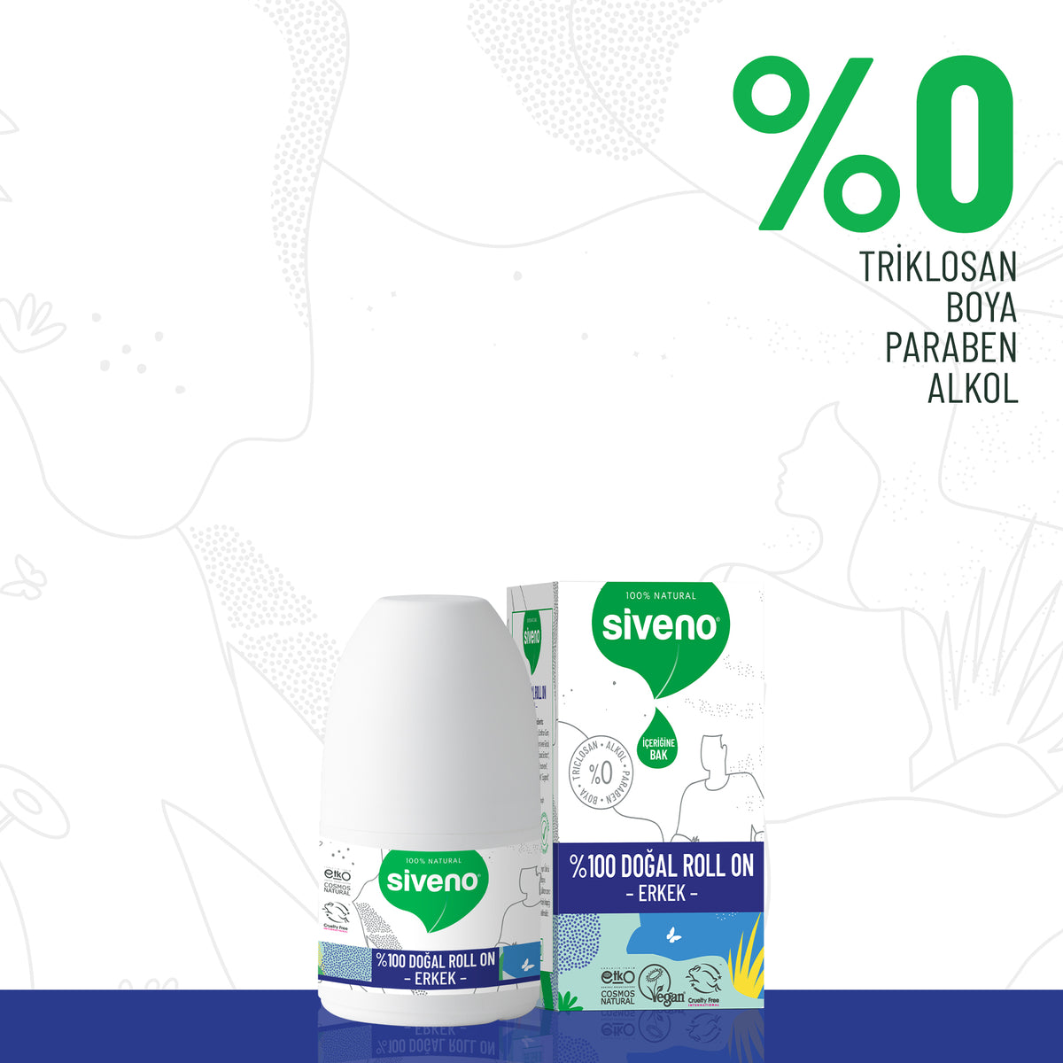 Natural Men's Roll-On Deodorant Prevents Sweat Odor and Does Not Leave Stains Herbal Men's Deodorant 50ml
