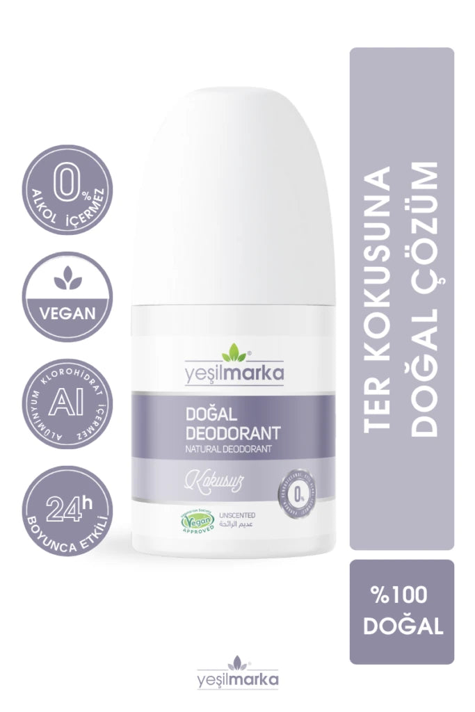 Natural Roll-on Odorless Deodorant Organic Sweat Odor Prevention 50 ml | YeΕilmarka