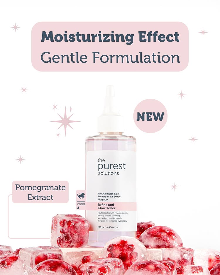 Purifying and Brightening PHA Pink Toner for Sensitive Skin