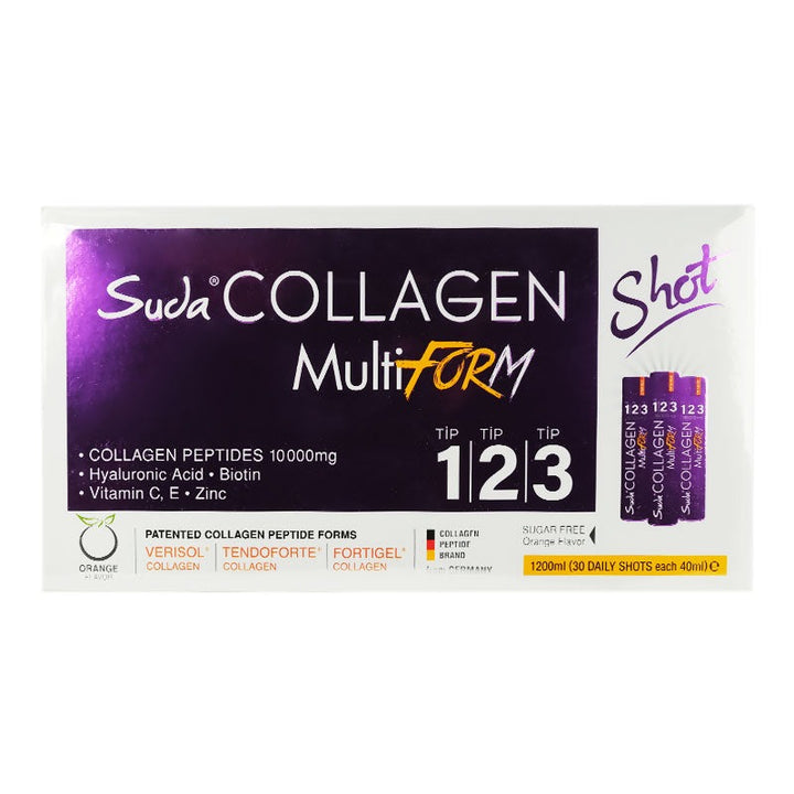 Ready-to-Drink Liquid Collagen Multiform Orange Flavored 40 ml X 30 Shots  Suda Collagen