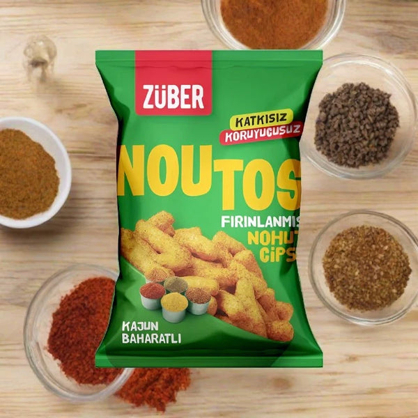 Zuber Noutos Chickpea Chips with Cajun Spicy 55 gr X 6 