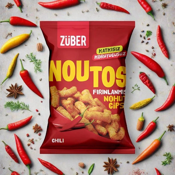 Zuber Noutos Chickpea Chips with Chili Spicy 55 gr X 6