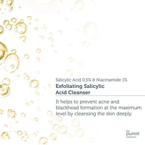 Anti Acne And Blackheads Purifying Cleansing Gel For Oily And Combination Skin 200 Ml (0,5% Salicylic Acid, 1% Niacinamide) - The Purest Solutions - Lujain Beauty