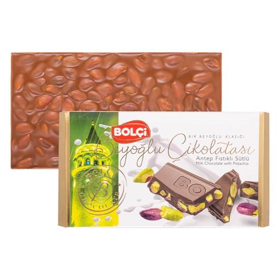 Beyoğlu Chocolate with Pistachio and Milk 150 gr | Bolci X10 Pieces - Lujain Beauty