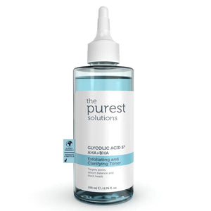 Exfoliating and Clarifying Toner Glycolic Acid 5% AHA+BHA Revitalizing And Pore Tightening (200 ML) - The Purest Solutions - Lujain Beauty