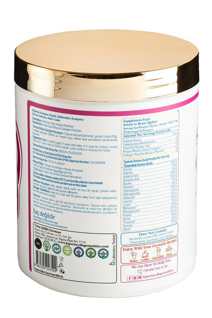 Kiperin Collagen 100% Pure And Natural Dietary Supplement Containing Highly Bioactive Double Hydrolyzed Collagen Peptides (50 days) - Lujain Beauty