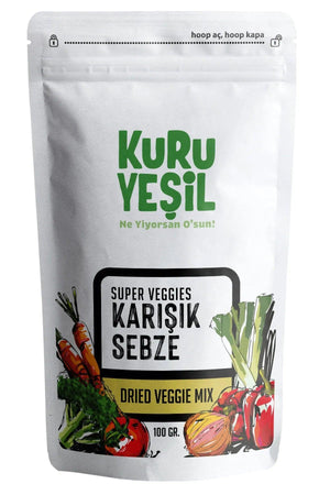 Kuru Yesil Dried Vegetable Mix 100 gr Granular Mixed Dried Vegetables - Lujain Beauty