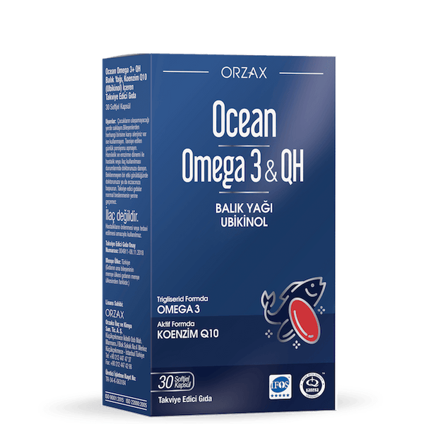 Orzax Ocean Omega 3 & QH 30 Capsules - Lujain Beauty