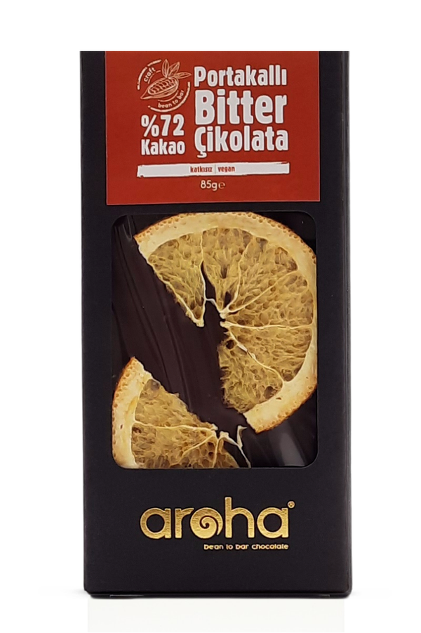 Orange Dark Chocolate Vegan Gluten Free - 72% Cacao | Aroha