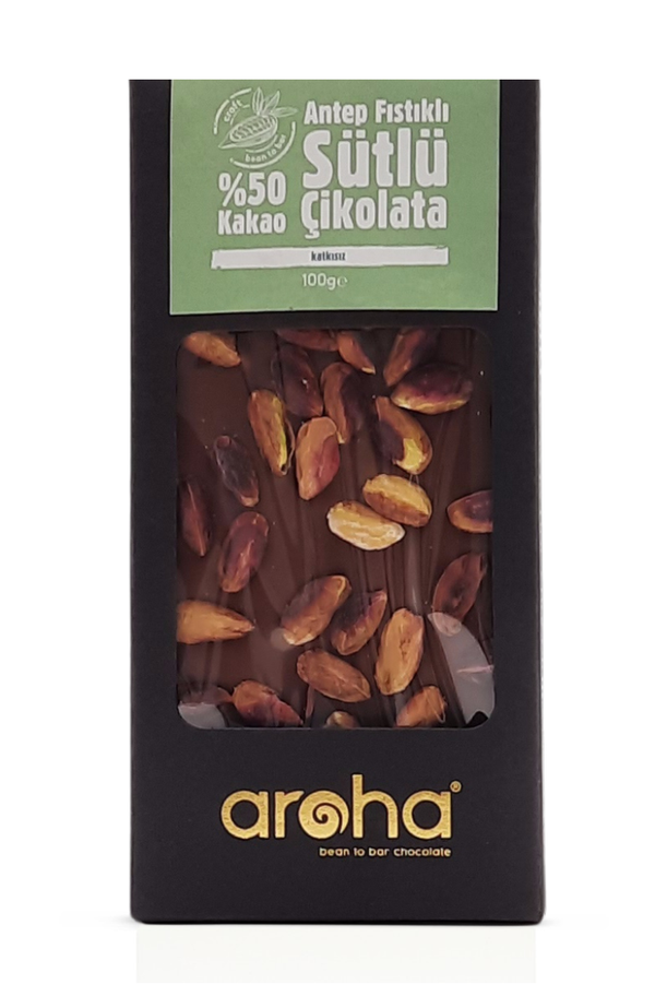 Pistachio, Gluten-Free Milk Chocolate - 50% Cacao | Aroha