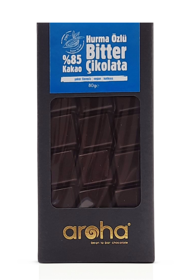 Sugar-Free Date Extract 85% Dark Chocolate - Vegan and Gluten-Free | Aroha