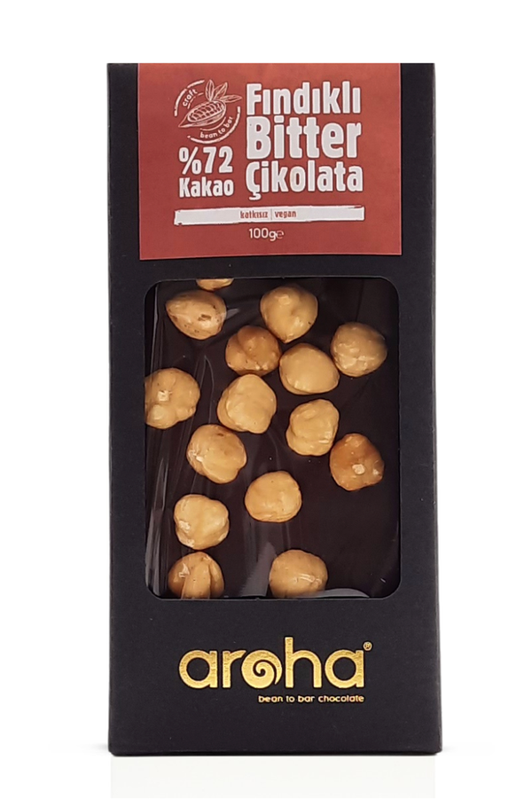 Hazelnut Vegan, Gluten-Free Dark Chocolate - 72% Cacao | Aroha