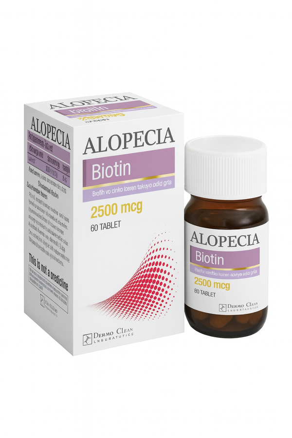 ALOPECİA BİOTİN 2500 MCG 60 TABLET | Dermo Clean Laboratories