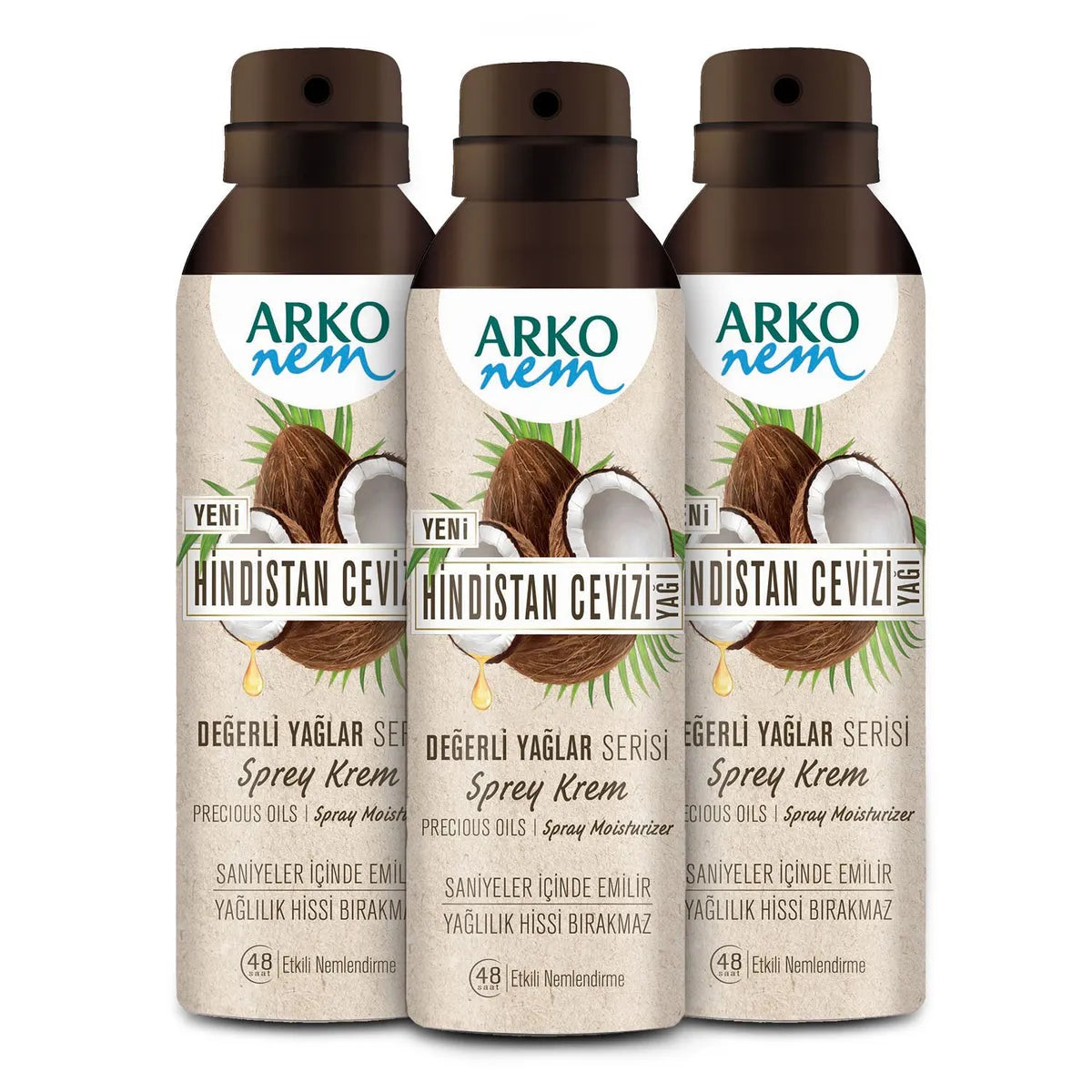 Arko Nem Coconut Spray Cream 150 ml X3