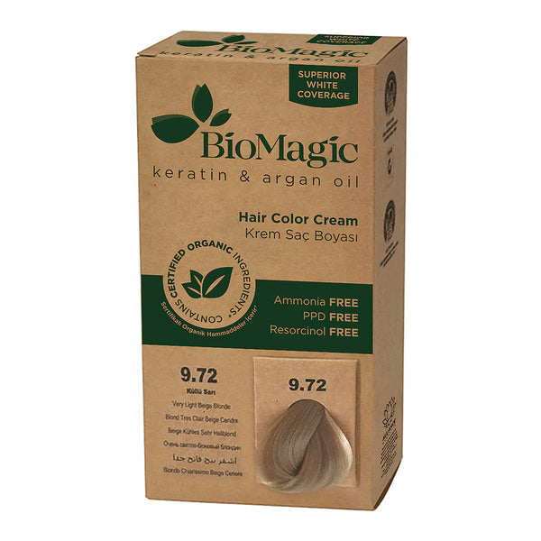 Ashy Yellow 9.72 - Bio Magic Organic Herbal Hair Dye Color Cream Ammonia Frees