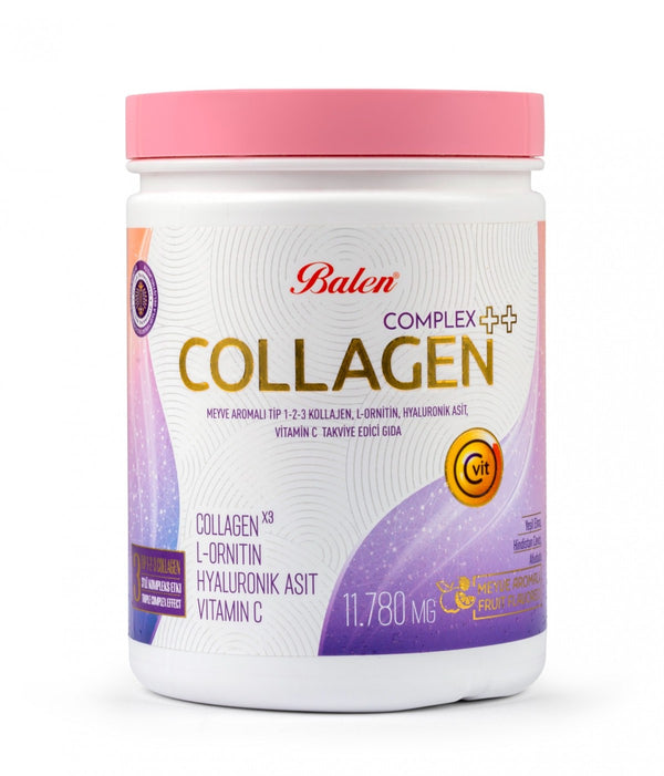 مركب الكولاجين ++ طعم الفواكه النوع 1،2،3 ببتيدات الكولاجين، ل-أورنيثين، حمض الهيالورونيك، فيتامين سي | Balen