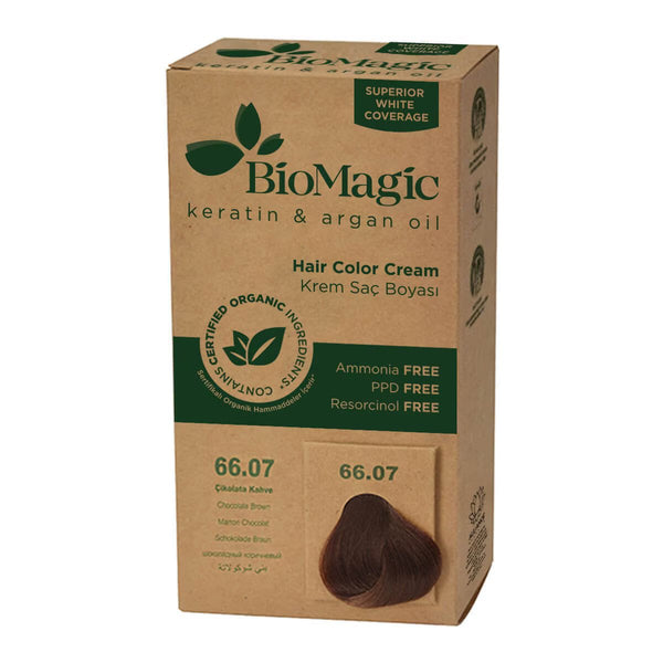 Chocolate Brown 66.07 - Bio Magic Organic Herbal Hair Dye Color Cream Ammonia Frees