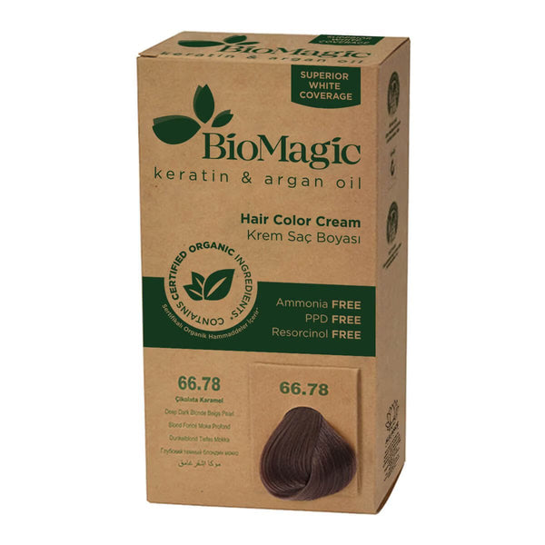 Chocolate Caramel 66.78 - Bio Magic Organic Herbal Hair Dye Color Cream Ammonia Frees