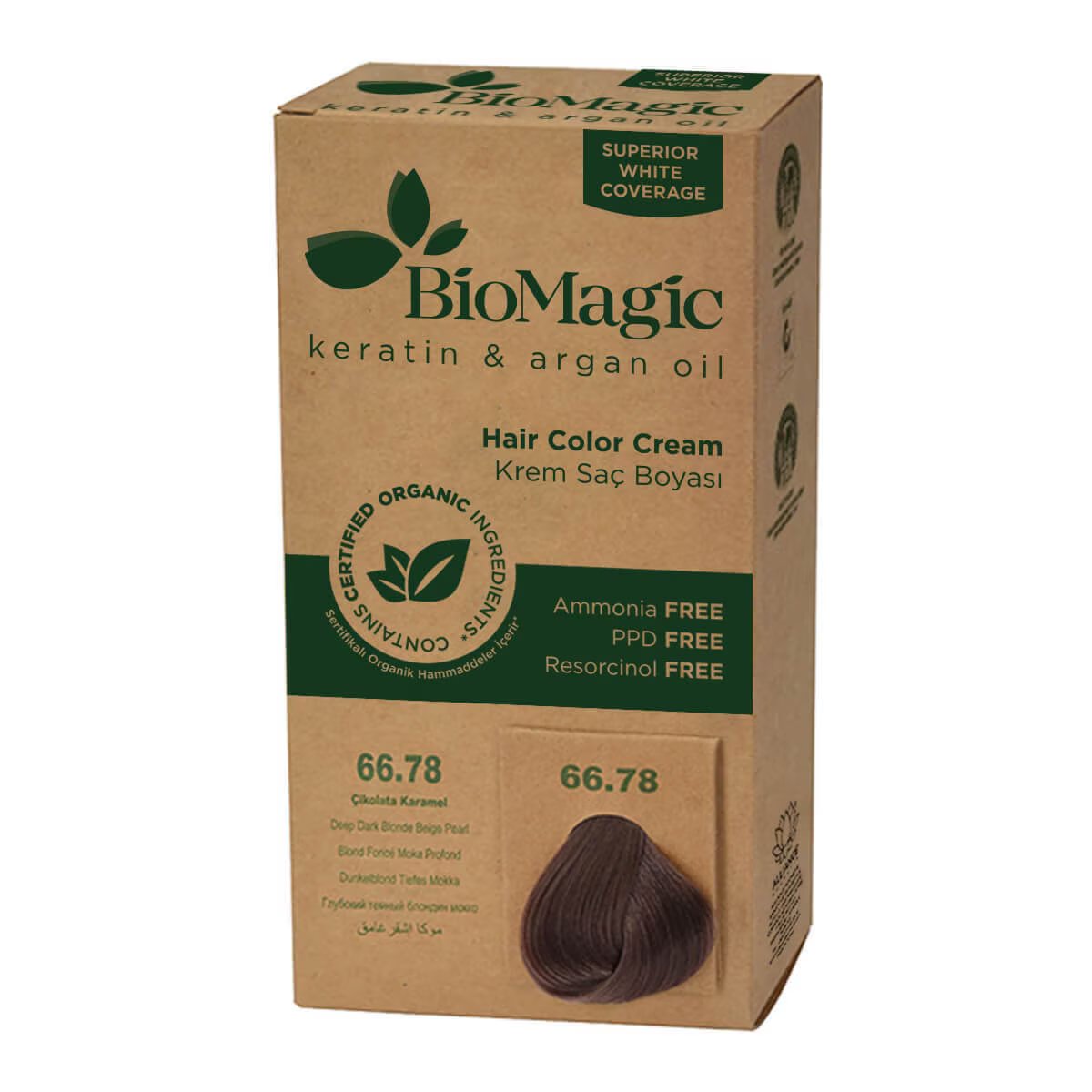 Bio Magic Organic Herbal Hair Dye – Ammonia Free - 66.78 Chocolate Caramel - Lujain Beauty