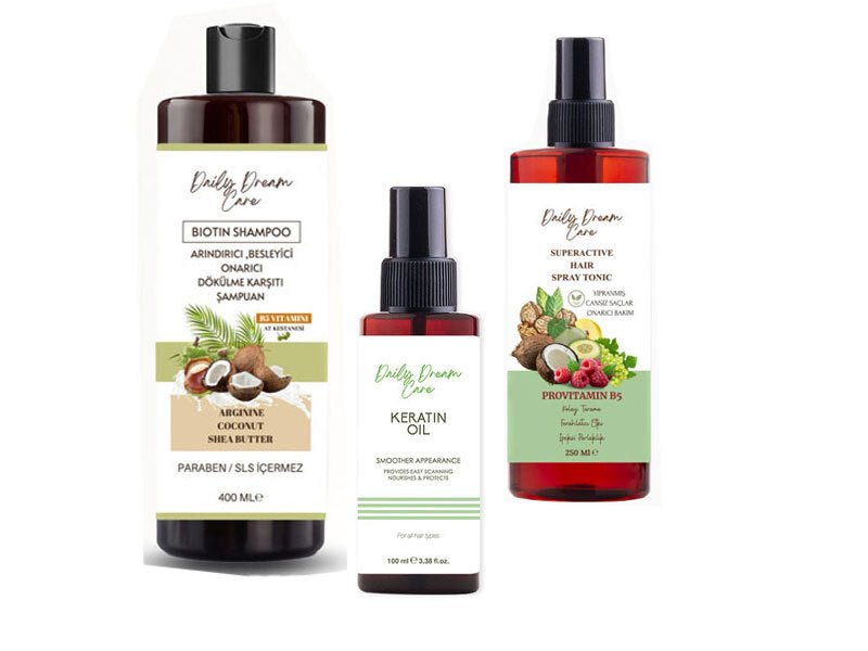 Daily Dream Care 3-piece Biotin Shampoo + Keratin Oil + Anti-Hair Loss Tonic