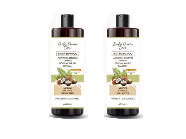 Daily Dream Care Biotin Shampoo Shea Coconut and Arginine Formula 400 ml X2