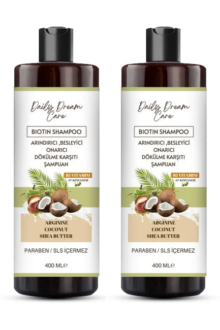 Daily Dream Care Biotin Shampoo Shea Coconut and Arginine Formula 400 ml X2