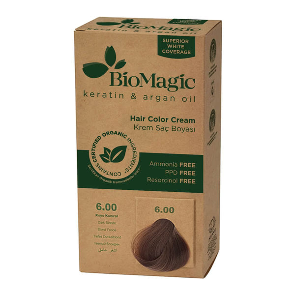 Dark Auburn 6.00 - Bio Magic Organic Herbal Hair Dye Color Cream Ammonia Frees