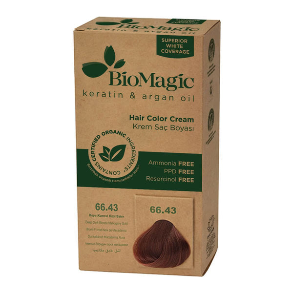 Dark Auburn Red Copper 66.43 - Bio Magic Organic Herbal Hair Dye Color Cream Ammonia Frees