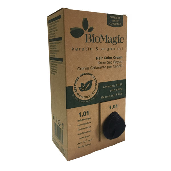 Deep Blue Black 1.01 - Bio Magic Organic Herbal Hair Dye Color Cream Ammonia Frees