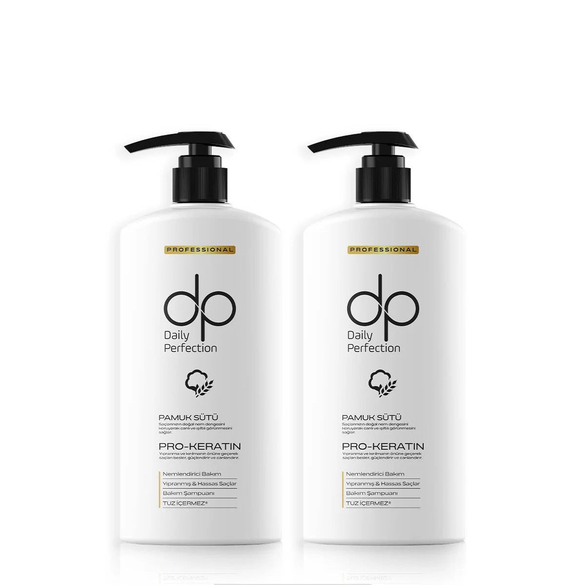 Dp Cotton Milk and Wheat Protein Salt-Free Shampoo 500 ml X2