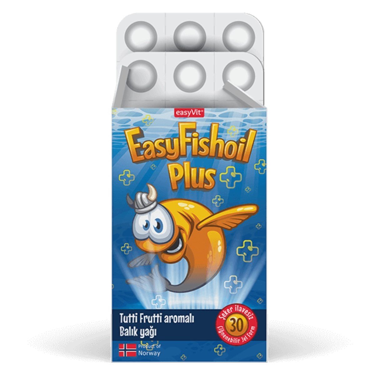 Easy Fish Oil Containing High Omega-3 Fatty Acids Chewable Gel 30 Tablets | Easyvit