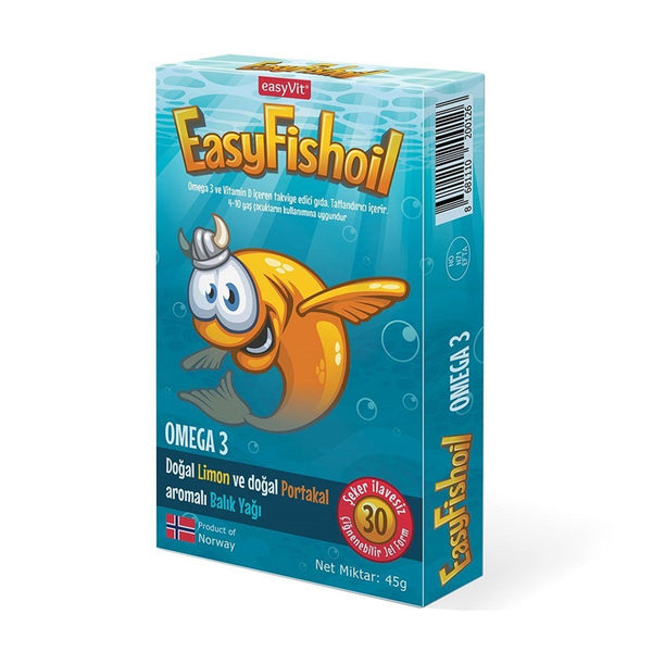 Easy Fish Oil Omega-3 + Vitamin D Chewable Gel 30 Tablets | Easyvit