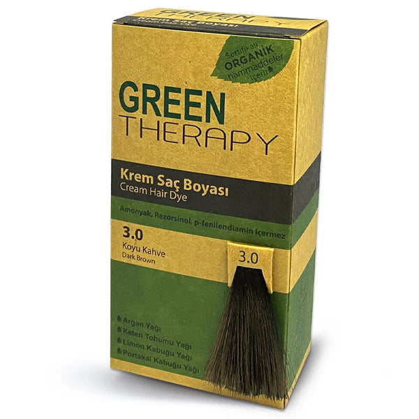 Green Therapy Cream Hair Dye 3.0 Dark Brown