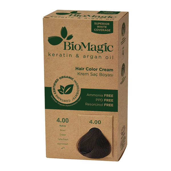 Kahve 4.00 - Bio Magic Organic Herbal Hair Dye Color Cream Ammonia Frees