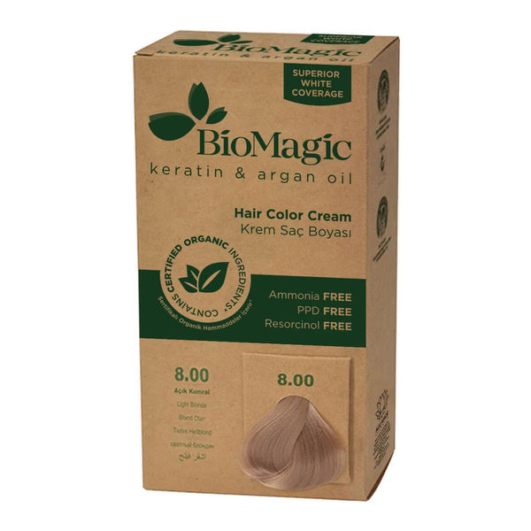 Light Auburn 8.00 - Bio Magic Organic Herbal Hair Dye Color Cream Ammonia Frees