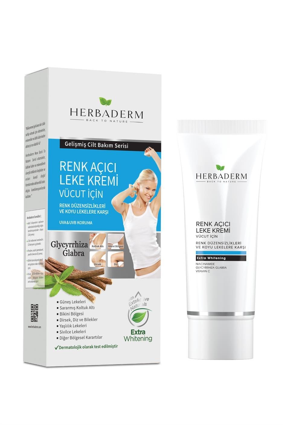 Herbaderm Color Lightening Blemish Cream For Body, UVA / UVB Protection