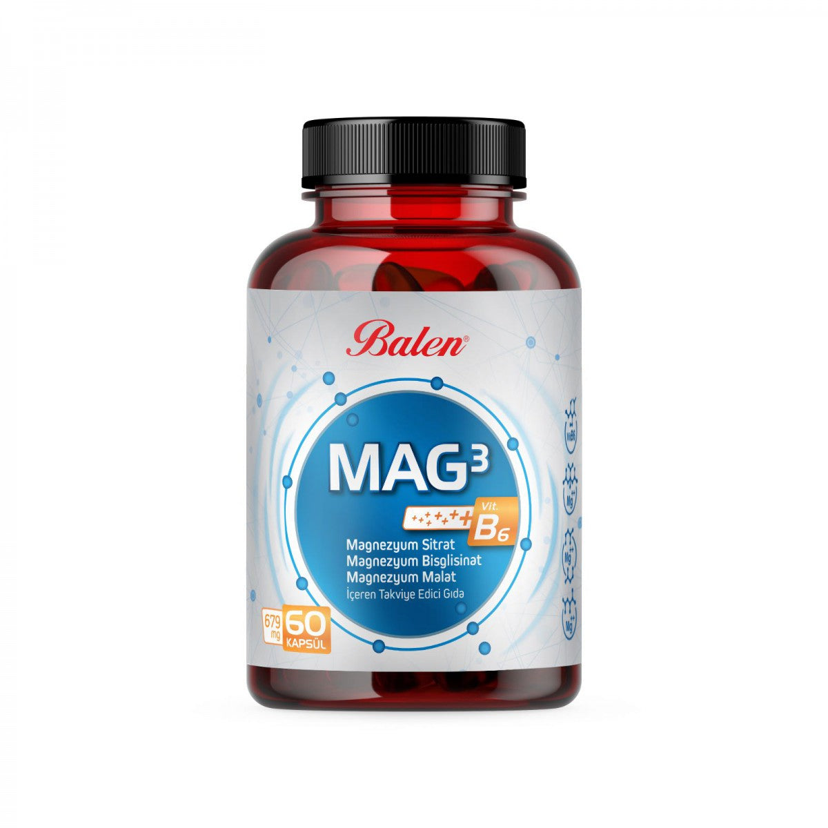 Balen Mag 3 Magnesium Citrate & Bisglycinate & Malate 679 mg 60 capsul ...