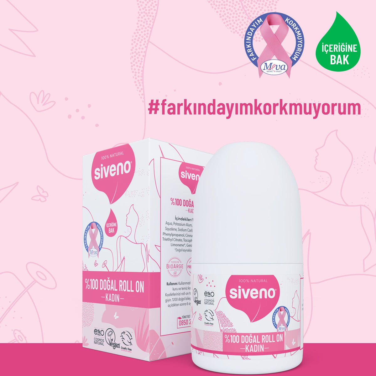 Siveno Natural Women's Roll-On Deodorant 50 ml - 3 Pieces - Lujain Beauty